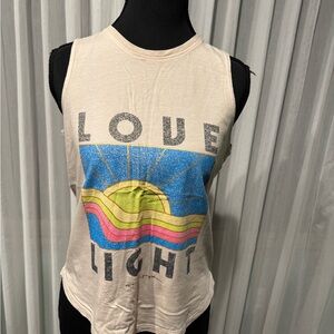 Spiritual Gangster beautiful Women's Cream Graphic Tank Top. Shorter style.